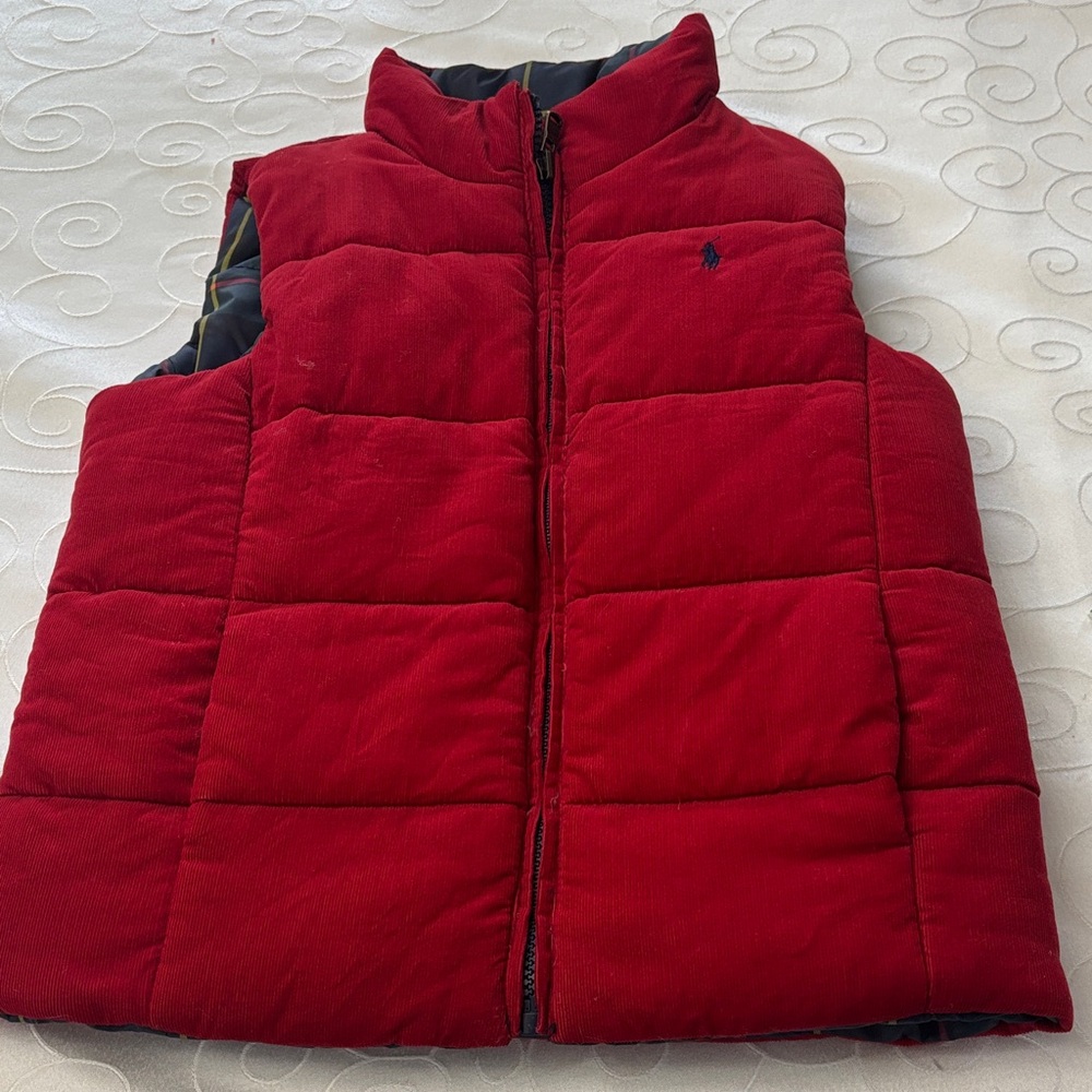 Polo Ralph Lauren Vest Plaid Reversible Puffer Vest Kids 6X